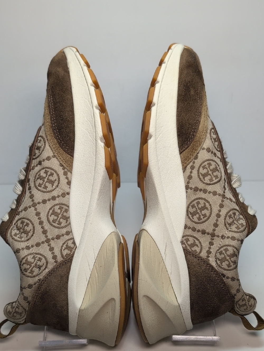 Tory Burch T Monogram Suede Good Luck Trainer sneakers womans size 8 - Picture 15 of 16